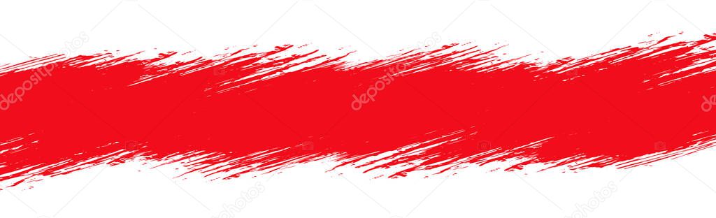 Smear of red paint on a white panoramic background - Vector illustration