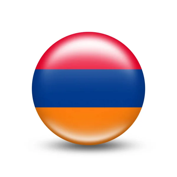 Drapelul Armeniei Sferă Umbră Albă Ilustrație — Fotografie, imagine de stoc