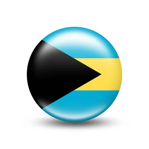 Bandiera Nazionale Delle Bahamas Sfera Con Ombra Bianca Illustrazione — Foto Stock