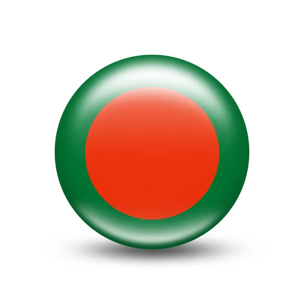 Bangladéšská Státní Vlajka Kouli Bílým Stínem Ilustrace — Stock fotografie