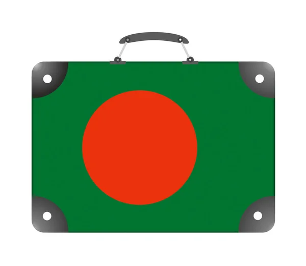 Bandera Del País Bangladesh Forma Maleta Viaje Sobre Fondo Blanco —  Fotos de Stock