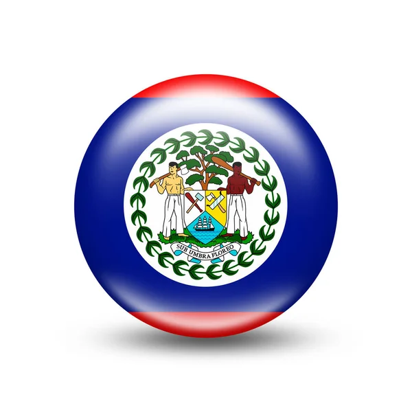 Belize Bandeira País Esfera Com Sombra Branca Ilustração — Fotografia de Stock