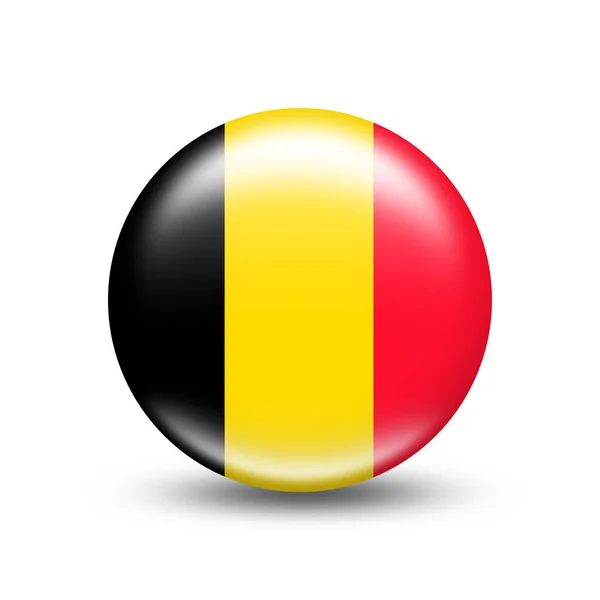 Belgium Country Flag Sphere White Shadow Illustration — Stock Photo, Image