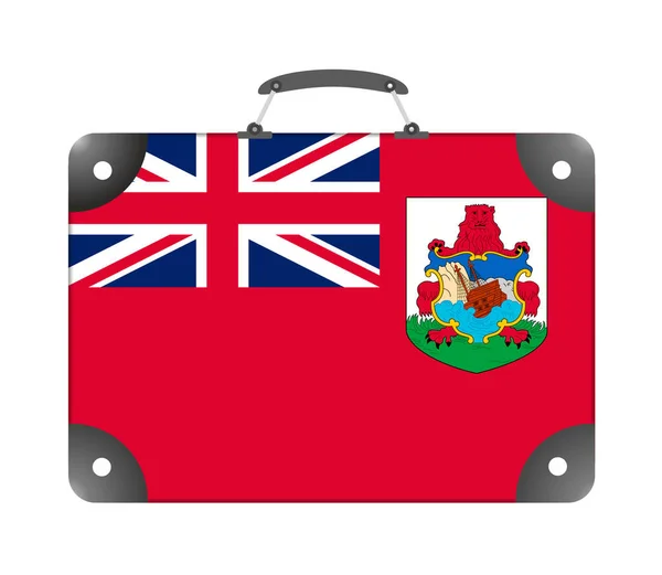 Drapeau Des Bermudes Sous Forme Une Valise Voyage Sur Fond — Photo