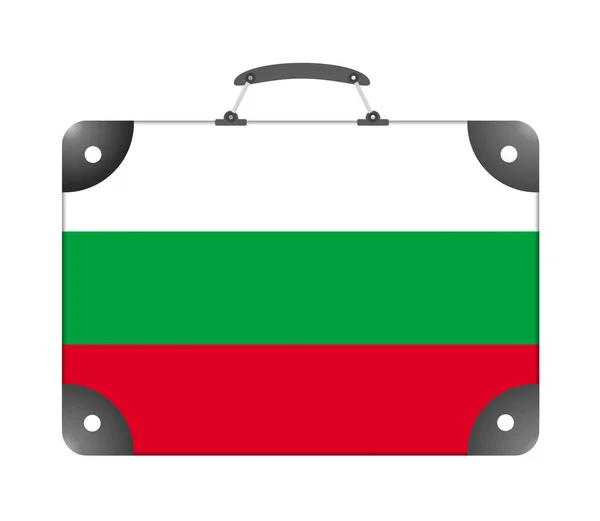 Die Flagge Bulgariens Form Eines Reisekoffers Auf Weißem Hintergrund Illustration — Stockfoto