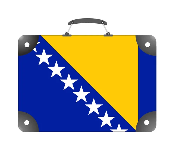 Σημαία Βοσνίας Και Ερζεγοβίνης Μορφή Βαλίτσας Ταξιδιού Λευκό Φόντο Εικονογράφηση — Φωτογραφία Αρχείου