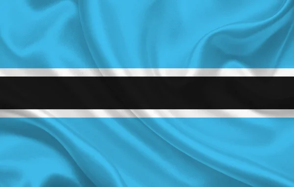Botswana Flagge Auf Welligem Seidenstoff Hintergrundpanorama Illustration — Stockfoto
