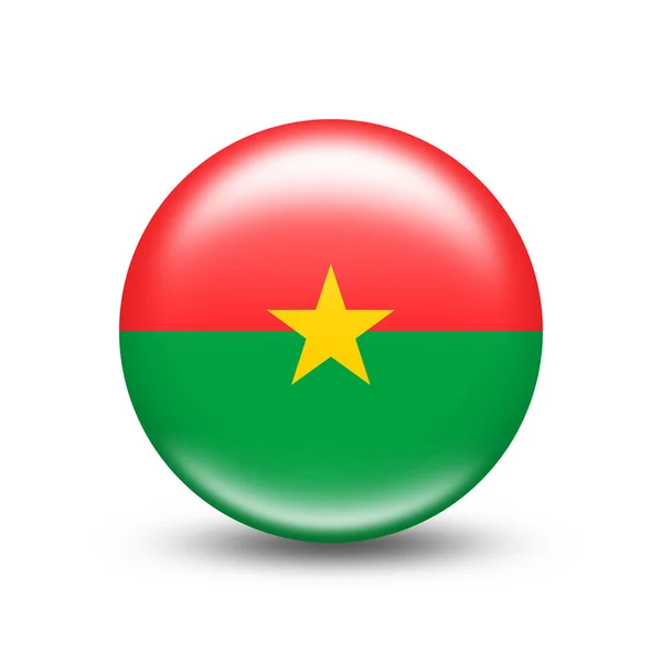 Burkina Faso Bandera Del País Esfera Con Sombra Blanca Ilustración —  Fotos de Stock