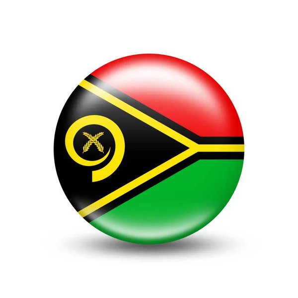 Vanuatu Flagge Kugel Mit Weißem Schatten Illustration — Stockfoto