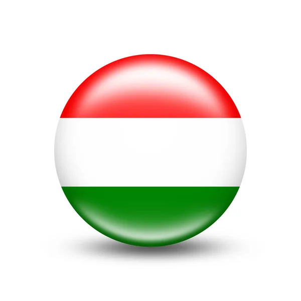 Bandera Hungría Círculo Con Sombra Blanca Ilustración —  Fotos de Stock