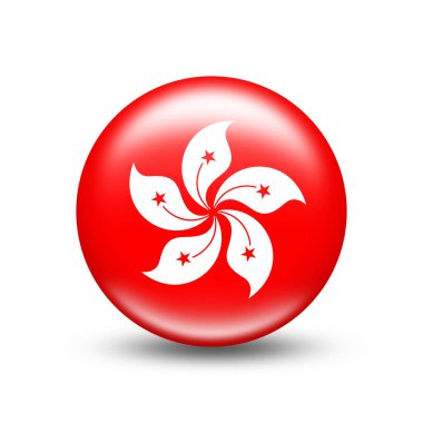 Beyaz gölgeli Hong Kong bayrağı