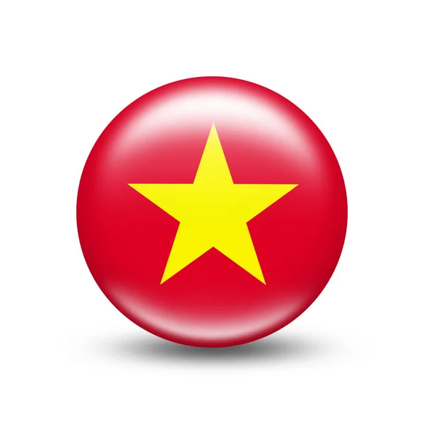 Vietnam Country Flag Sphere White Shadow Illustration — Stock Photo, Image