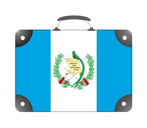 Guatemala Flag Form Travel Suitcase White Background Illustration — Stock Photo, Image