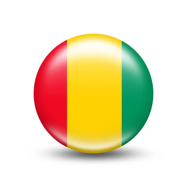 Bandera Guinea Esfera Con Sombra Blanca Ilustración — Foto de Stock