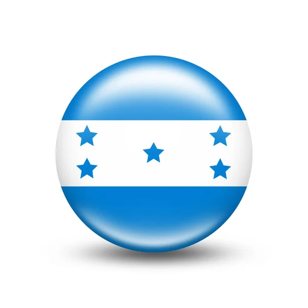 Honduras Flagge Kugel Mit Weißem Schatten Illustration — Stockfoto