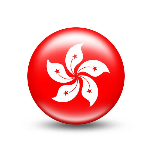 Hong Kong Country Flag Sphere White Shadow Illustration — Stock Photo, Image