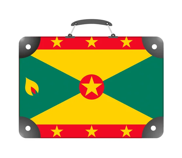 白い背景で旅行のためのスーツケースの形でグレナダの国の旗 イラスト — ストック写真