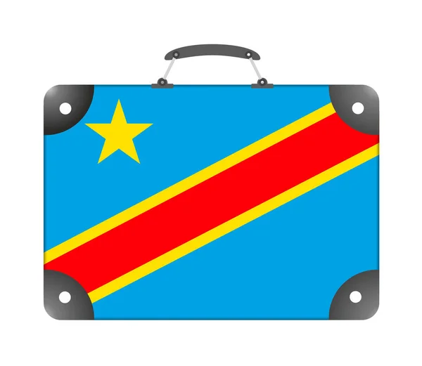 Ülkenin Demokratik Kongo Cumhuriyeti Bayrağı Beyaz Bir Arkaplanda Seyahat Için — Stok fotoğraf