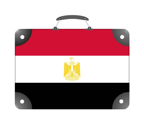 Σημαία Της Αιγύπτου Μορφή Ταξιδιωτικής Βαλίτσας Λευκό Φόντο Εικονογράφηση — Φωτογραφία Αρχείου
