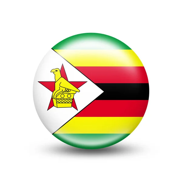 짐바브웨의 국기가 그림자 그림이 그려져 구체에 그려져 — 스톡 사진