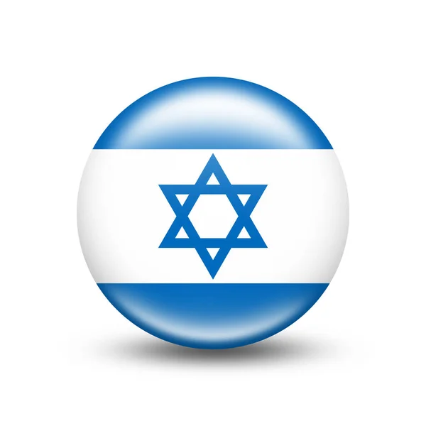 Israel Flaggenkreis Mit Weißem Schatten Illustration — Stockfoto