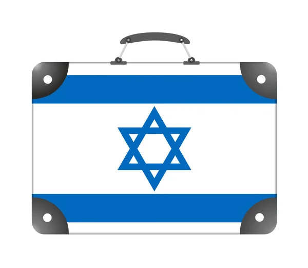 Σημαία Ισραήλ Μορφή Ταξιδιωτικής Βαλίτσας Λευκό Φόντο Εικονογράφηση — Φωτογραφία Αρχείου