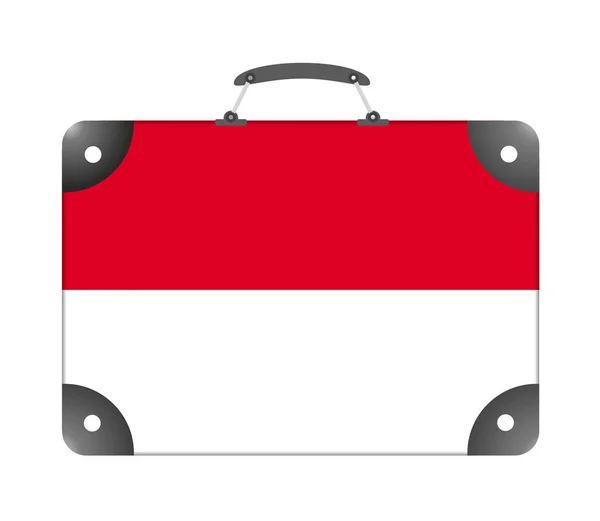 白色背景的旅行箱形式的印度尼西亚国旗 — 图库照片