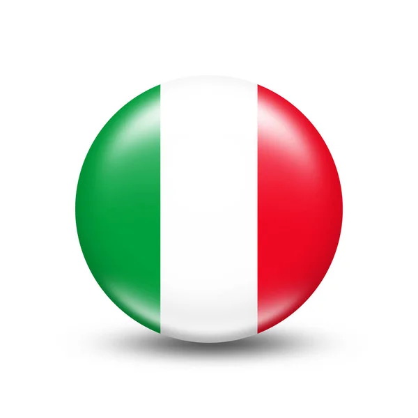 Bandera Italia Círculo Con Sombra Blanca Ilustración — Foto de Stock