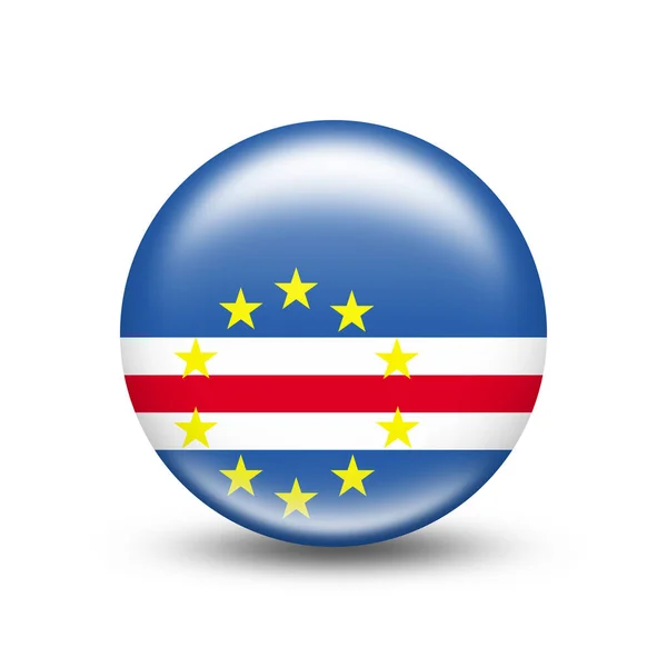 Bandera Cabo Verde Esfera Con Sombra Blanca Ilustración —  Fotos de Stock