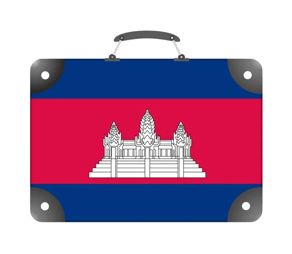 Флаг Камбоджи Виде Дорожного Чемодана Белом Фоне Иллюстрация — стоковое фото