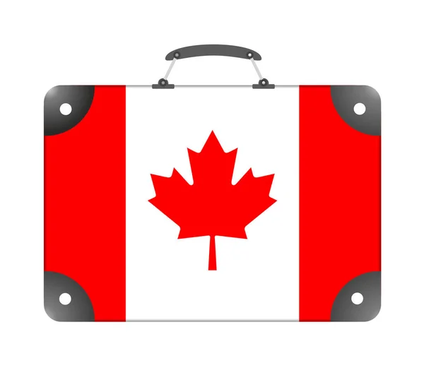 Канадський Прапор Вигляді Екскурсійної Валізи Білому Тлі — стокове фото