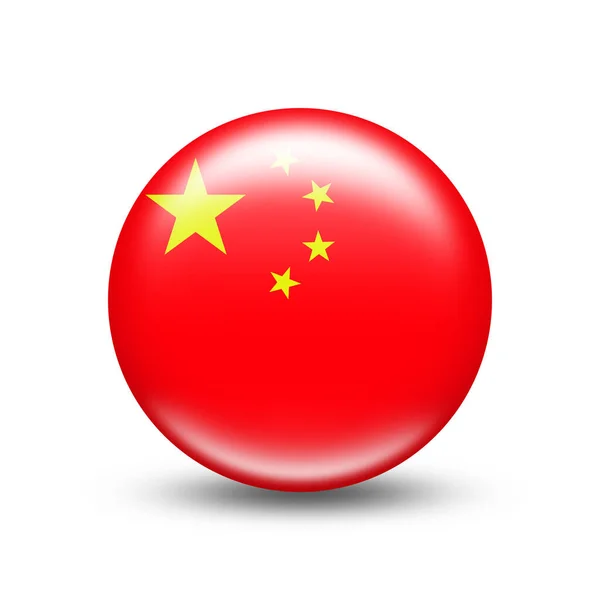 Флаг Китая Сфере Белой Тенью Иллюстрация — стоковое фото