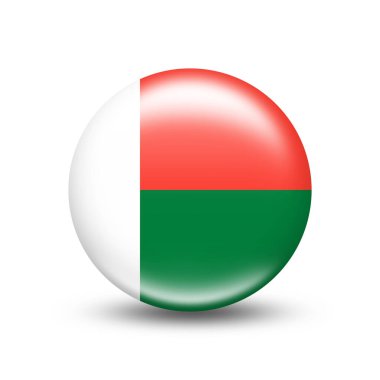 Madagaskar bayrağı beyaz gölgeli bir daire içinde - illüstrasyon