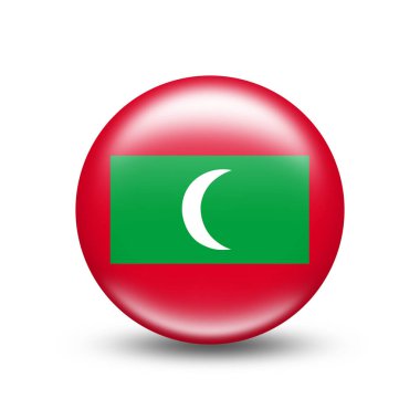 Beyaz gölgeli Maldivler bayrağı - illüstrasyon