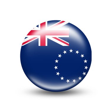 Cook Adaları 'nın bayrağı beyaz gölgeli bir daire çiziyor.