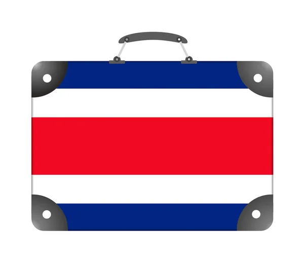 Flag Landet Costa Rica Form Rejsetaske Hvid Baggrund Illustration - Stock-foto