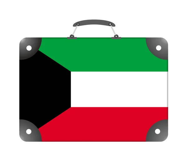 Kuwait Country Flag Form Travel Suitcase White Background Illustration — Stock Photo, Image