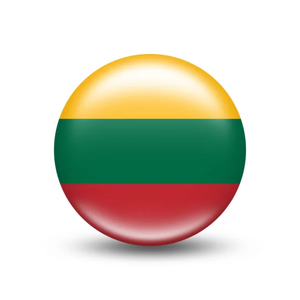 Прапор Литви Сфері Білою Тінь Ілюстрація — стокове фото