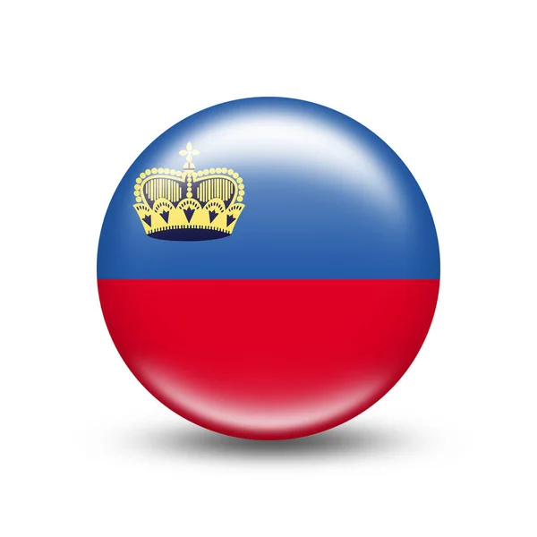 Флаг Лихтенштейна Сфере Белой Тенью Иллюстрация — стоковое фото