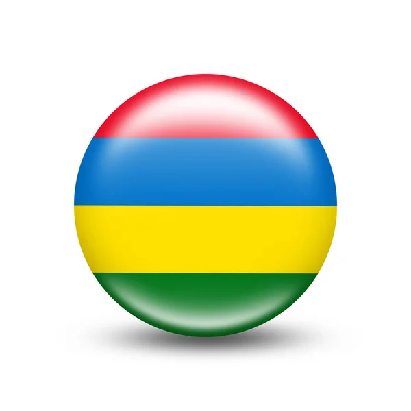 Флаг Маврикия Сфере Белой Тенью Иллюстрация — стоковое фото