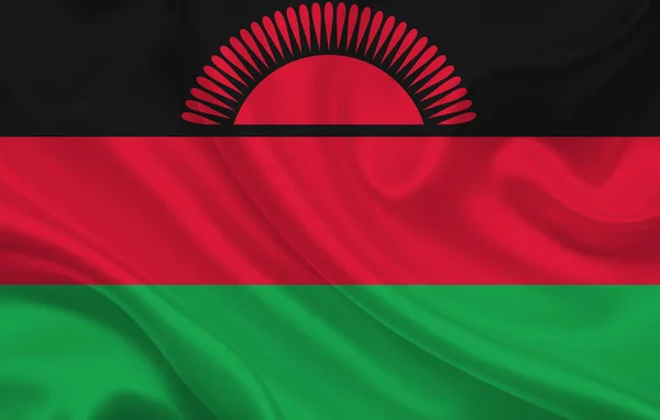 Malawi Country Flag Wavy Silk Fabric Background Panorama Illustration — Stock Photo, Image