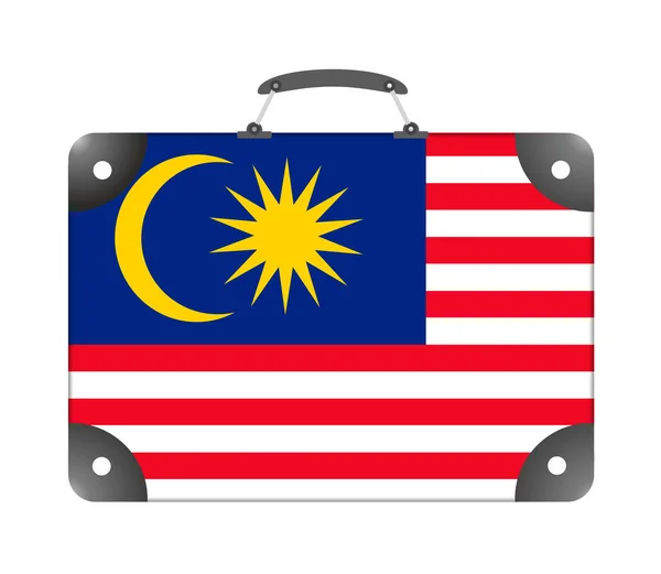 Bendera Negara Malaysia Dalam Bentuk Koper Perjalanan Dengan Latar Belakang — Stok Foto