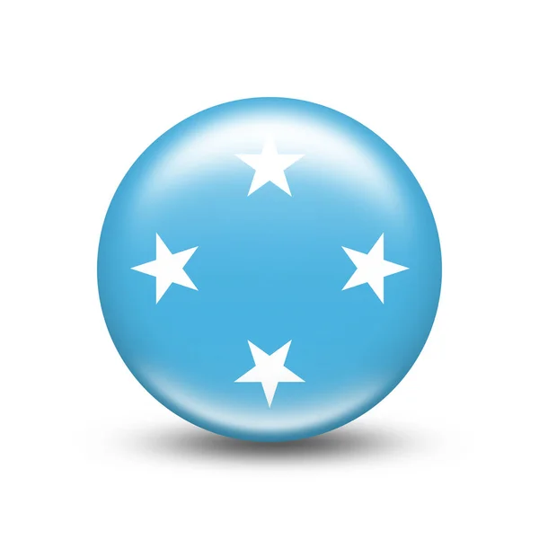 白い影の球体のミクロネシア連邦国旗 イラスト — ストック写真
