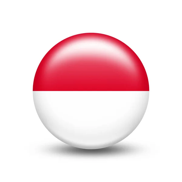 Monaco Country Flag Sphere White Shadow Illustration — Stock Photo, Image