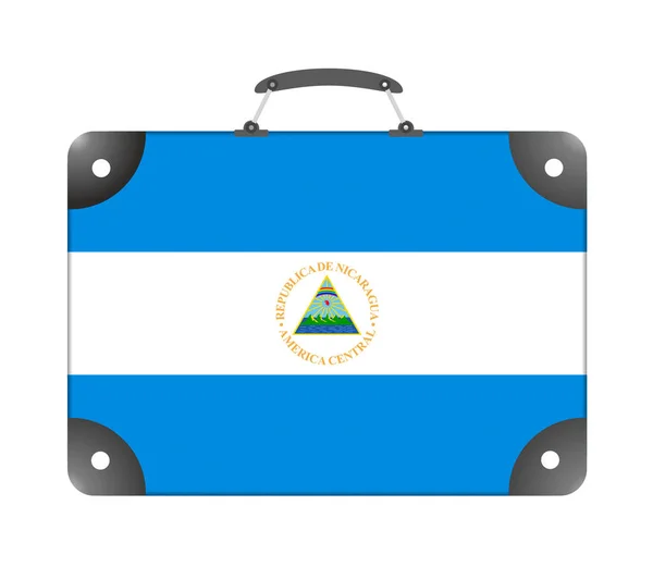 Bandera Nicaragua País Forma Maleta Viaje Sobre Fondo Blanco Ilustración —  Fotos de Stock