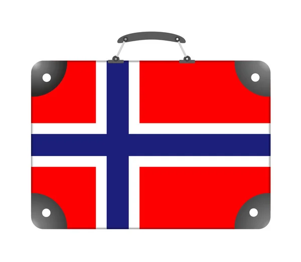 Noorse Vlag Vorm Van Een Reiskoffer Een Witte Achtergrond Illustratie — Stockfoto
