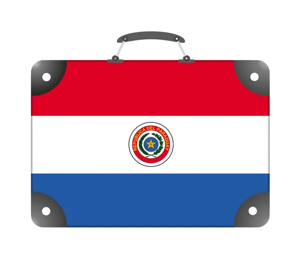 Bandera Paraguay Forma Maleta Viaje Sobre Fondo Blanco Ilustración —  Fotos de Stock