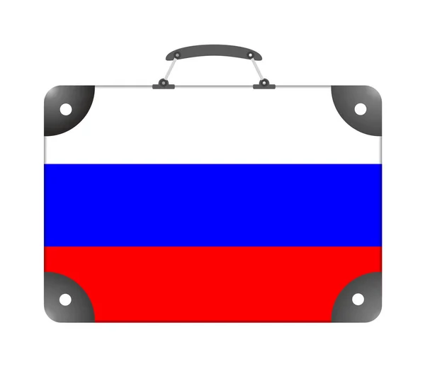 Drapeau Russie Forme Valise Voyage Sur Fond Blanc Illustration — Photo