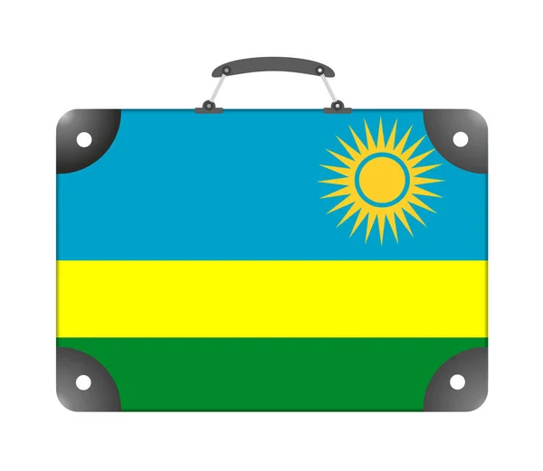 Rwanda Land Flagga Form Resväska Vit Bakgrund Illustration — Stockfoto