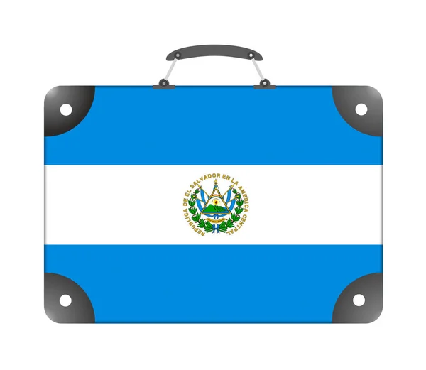 Salvador Land Vlag Vorm Van Een Reiskoffer Een Witte Achtergrond — Stockfoto